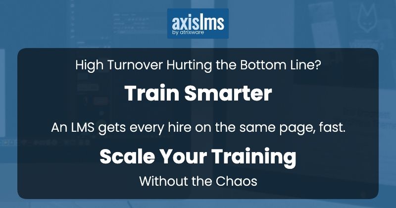 Atrixware's tweet image. Scale Your Training. If high turnover is hurting your bottom line, it's time to train smarter. Stop wasting resources on the same education each quarter.  zurl.co/gYnv6  #lms #elearning #hr #atrixware #axislms