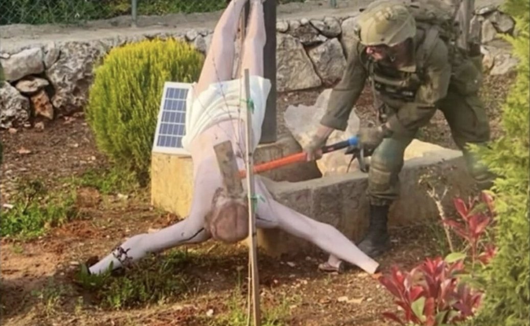 BareBritainBBA's tweet photo. DONT TRUST ISRAEL! 
What I saw in this image genuinely turned my stomach. The idea that anyone — especially a state military force — could stage or participate in something so degrading and provocative is beyond anything I can accept. It speaks to a mindset and a level of contempt that I cannot ignore.

For me, this isn’t about religion alone. It’s about basic humanity. It’s about the message that actions like this send to the world. When a military force behaves in ways that appear to mock suffering, desecrate symbols that millions hold sacred, or treat human life and dignity as disposable, it destroys any possibility of trust.

People can debate politics all day long, but images like this cut straight through the noise. They show a level of behaviour that I simply cannot overlook or excuse. And when I see this kind of conduct associated with the Israeli military, it reinforces why I personally could never trust them or believe they act with the moral authority they claim.

Everyone is free to form their own opinions. This is mine — and I won’t apologise for it.

#idf #israel #WarCrimesBylsrael #fypシ゚  #news #usa #war #disgraceful