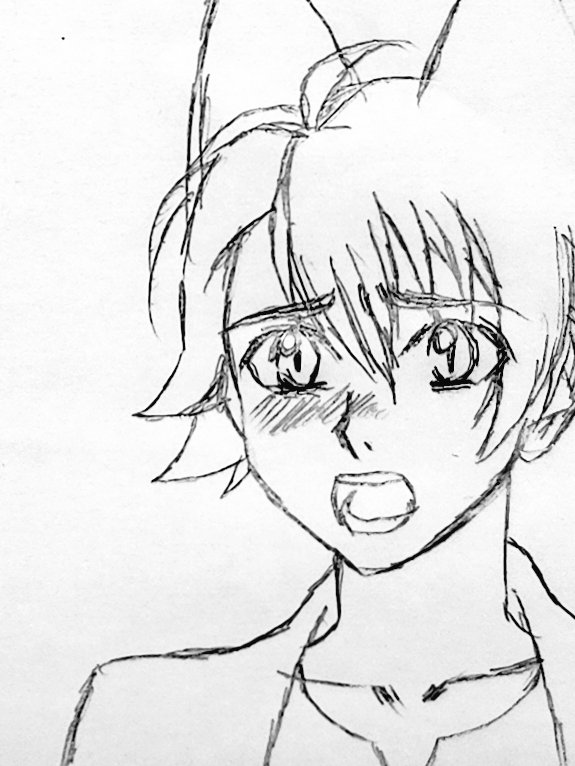 楽龍パラレル猫耳メルヘン本のひとコマの下描き