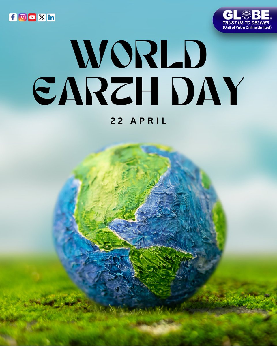 globeindias's tweet photo. 🌍💚 Earth is the only destination where every journey begins… and ends.

This #WorldEarthDay, let’s travel with purpose, not just plans.

At Globe All India Services Ltd, we believe responsible travel isn’t a trend.. it’s the future.✈️🌱

Travel far. Travel wise. Travel green🌿 https://t.co/djmFBjSfrO