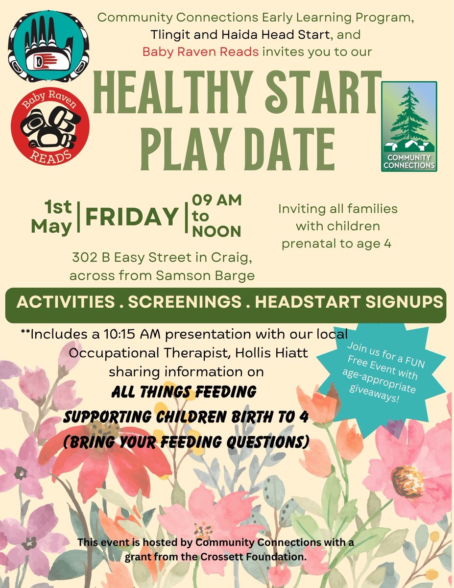 comconalaska's tweet photo. Families are at the heart of our community on Prince Of Wales Island, and we’re so excited to open our doors in Craig for a morning of connection, learning, and fun.́
A Community Connections Early Learning Program, Tlingit and Haida Head Start, and Baby Raven Reads collaboration. https://t.co/l9l4mEMgZP