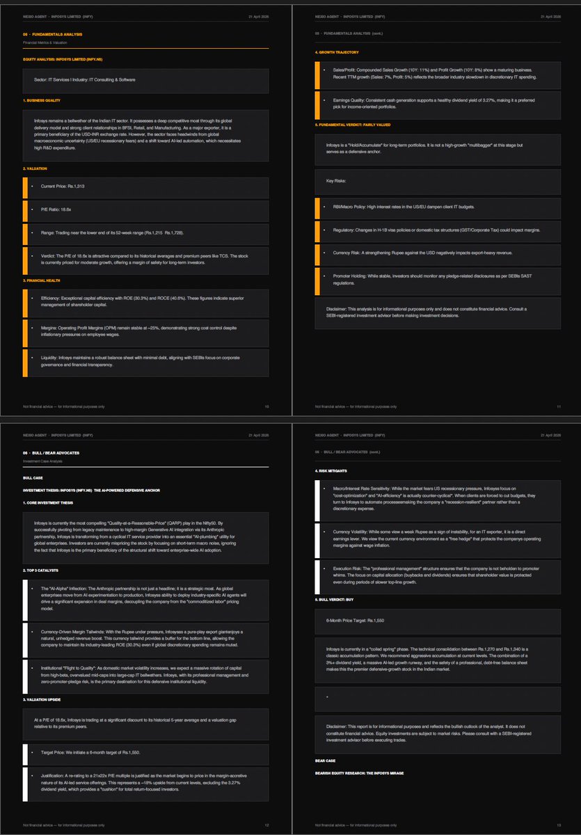sushilpathiyar's tweet image. Use the nexio agent and download full report of any stock, different perspective of agents and their combined verdict.

Try it here: nexio.fyi/agent

Sample report
nexio.fyi/report?id=99b5…

#Stockmarket #stock #analysis #nexio