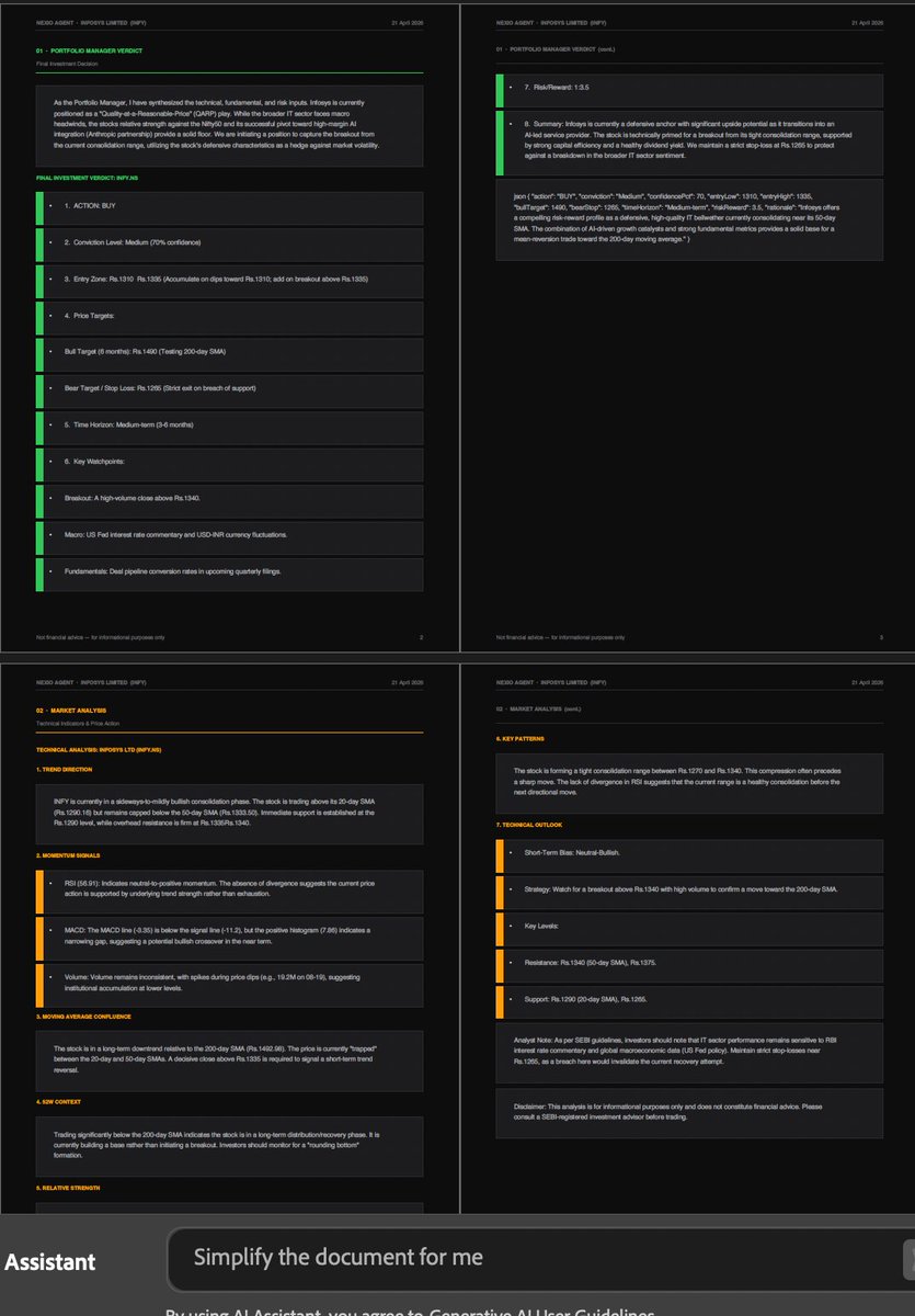 sushilpathiyar's tweet image. Use the nexio agent and download full report of any stock, different perspective of agents and their combined verdict.

Try it here: nexio.fyi/agent

Sample report
nexio.fyi/report?id=99b5…

#Stockmarket #stock #analysis #nexio