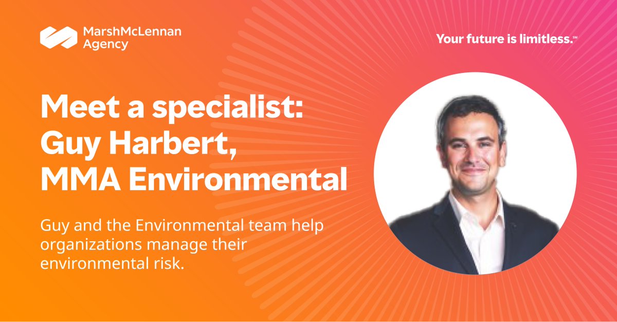 Marsh_MMA's tweet image. In honor of #EarthDay tomorrow, we're highlighting our MMA Environmental team, including one of our specialists, Guy Harbert! Guy and the rest of the Environmental team are here to help organizations manage their #environmentalrisk: bit.ly/3ccGxvn #RiskManagement