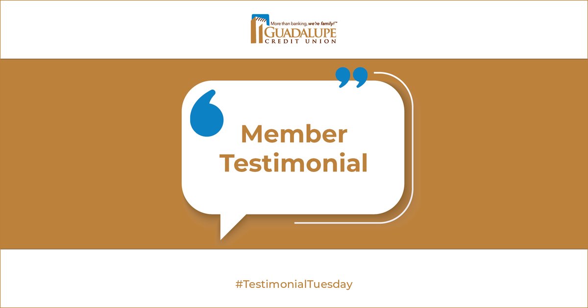 GuadalupeCU_NM's tweet image. 💬 “He was super respectful super helpful very professional and polite. Best customer service we have had in a bank simply the best.” – Miguel G., GCU member

We strive for financial success and quality service to our valued members. 😊

#GCU #TestimonialTuesday #CUDifference
