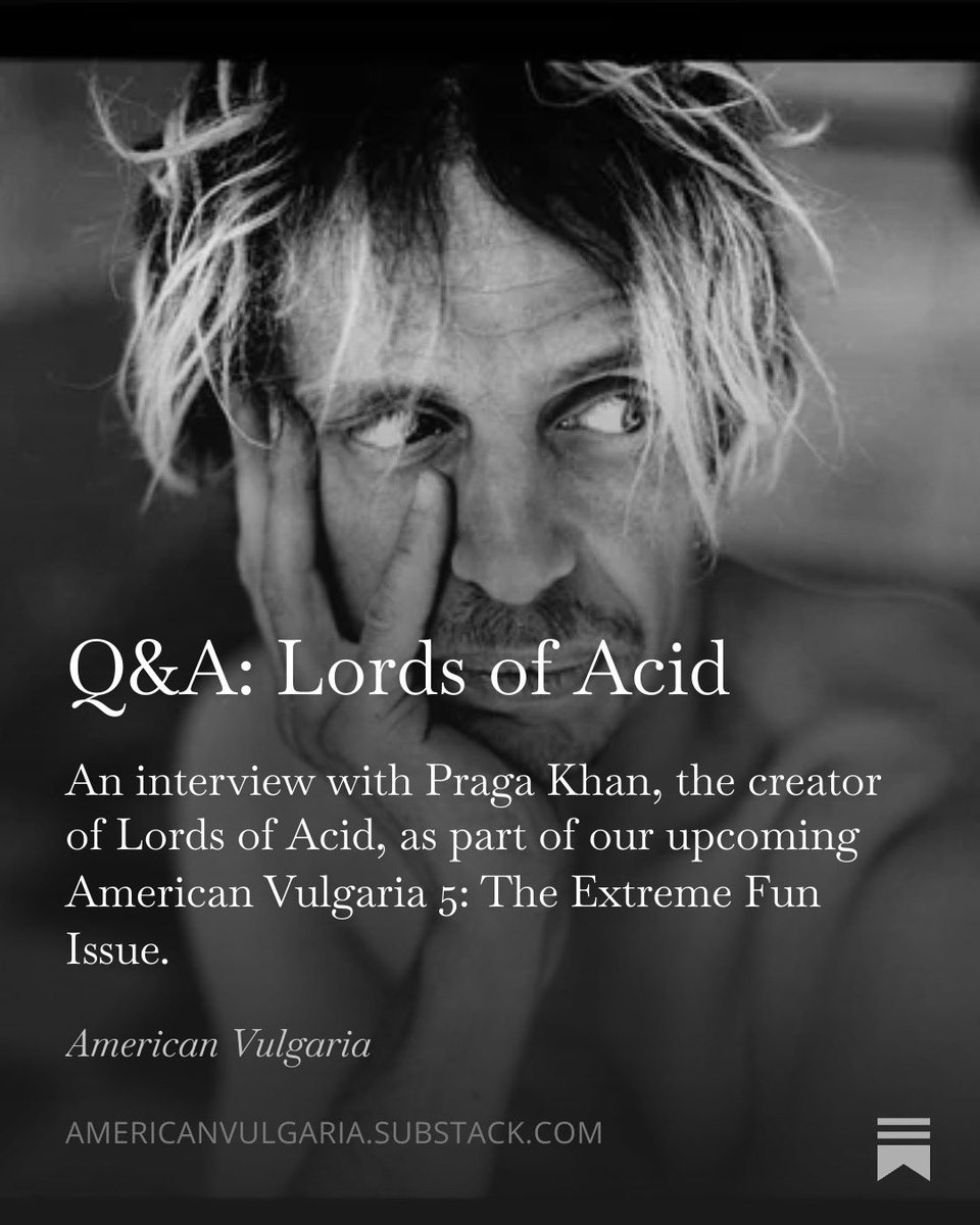 ryandsimon's tweet photo. My chat with Praga Khan (genius), creator of Lords of Acid, is live on the stack https://t.co/VrxxjchHph