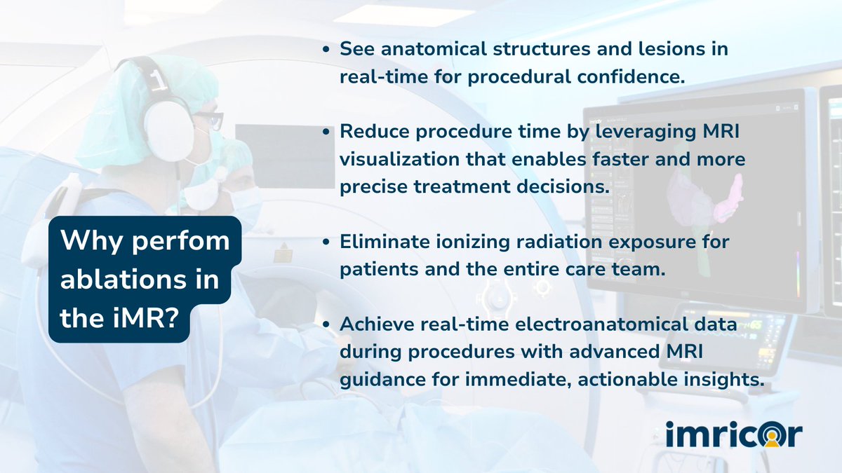 imricor's tweet photo. 📢 Q&A: We're answering your commonly asked questions!

Dive into all this and more with expert insights from clinical presentations, an immersive interventional MR lab walkthrough, and live NorthStar® Mapping System demos at hashtag#HRS2026 this week at booth 1822.

Looking for dedicated time? Schedule your Discovery Session:
https://t.co/z7jWTSVZO5

Plus, join our experts in-booth + a world's first case!

📅 Friday, April 24 at 4:00 PM
Dr. Ken Bilchick: Early experiences of real-time MRI guided cardiac ablations at UVA

📅 Saturday, April 25 at 10:30 AM
Dr. Michiel Kemme and Dr. Luuk Hopman: World’s first real-time MRI ventricular tachycardia ablation

Not all products available in all geographies.
#iMR #EPeeps #WhyCMR