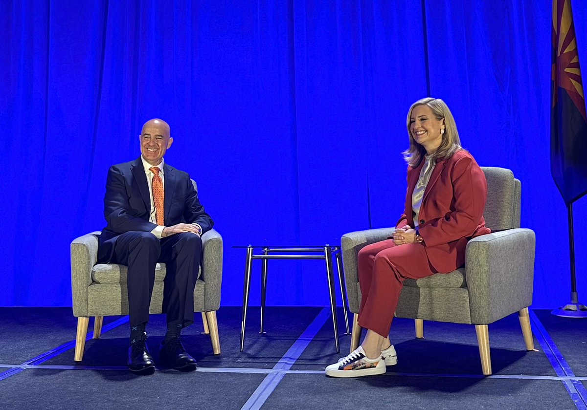 phxchamber's tweet photo. Phoenix @MayorGallego joins GPC President &amp; CEO @TSandersGPC on stage for a dynamic Q&amp;A covering what’s ahead for the city and key priorities shaping Phoenix’s future. #PHXSOTC26 https://t.co/4rIrFG6RqC