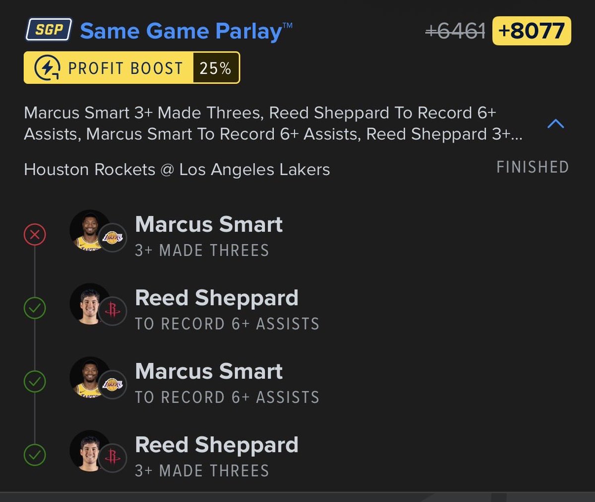 akajonbot's tweet photo. Haven’t hit a parlay in weeks so I’m posting my losses until morale improves 😤 https://t.co/NwffGHIRXh
