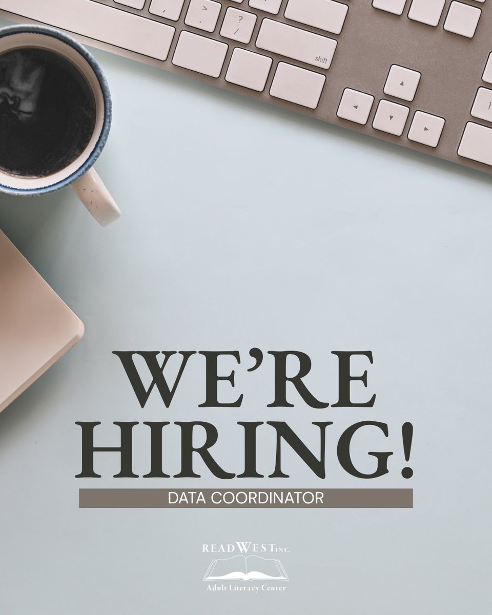 ReadWestInc's tweet image. 📣 We’re hiring a Data Coordinator in Rio Rancho, NM!

💵 $15/hr + PTO
⏰ 26 hrs/week
Help support adult learners through data + impact 💙

Apply: readwest@readwest.org
ReadWest.org

#NowHiring #NonprofitJobs #AdultLiteracy
