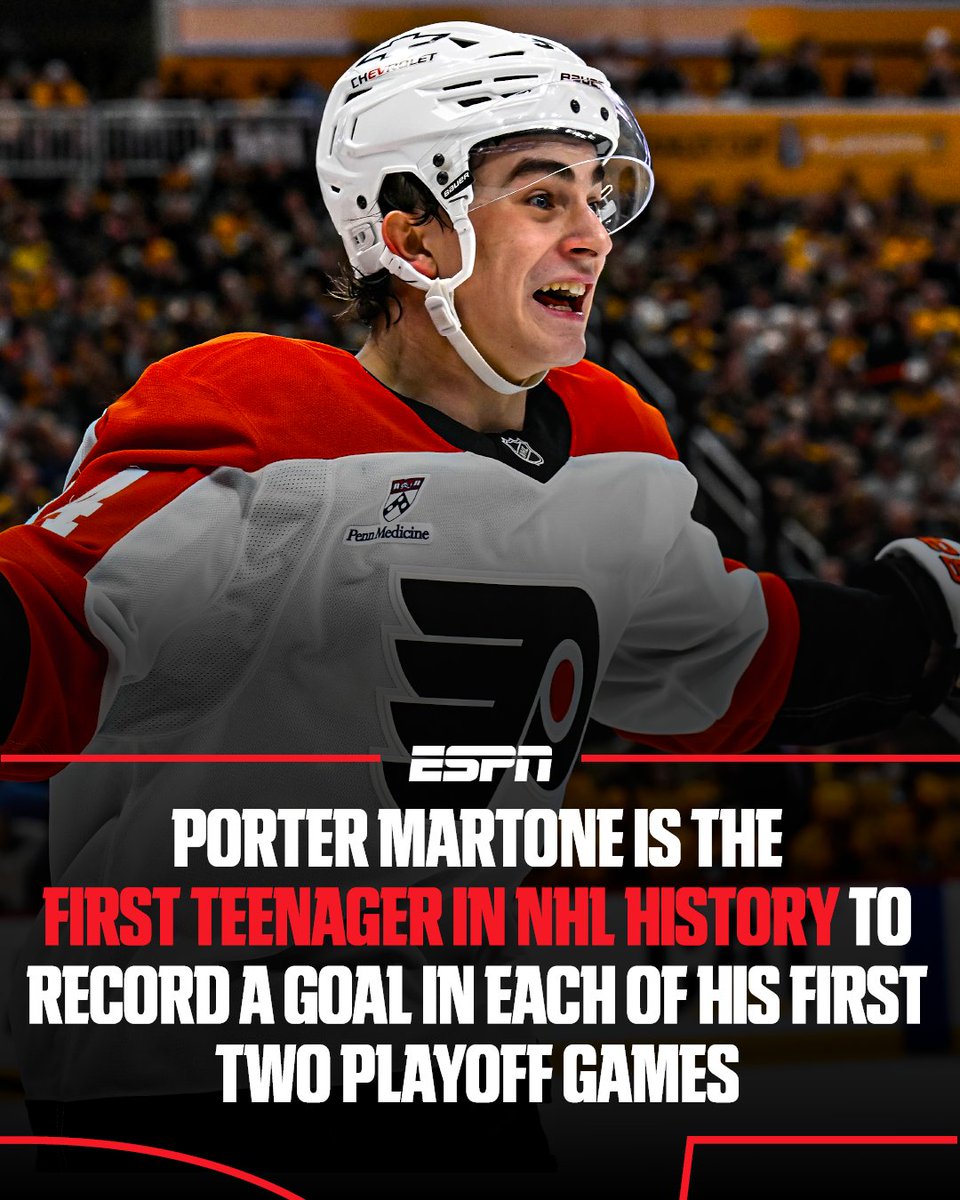 Flyers rookie Martone shines in debut as Philly shuts out Penguins for 2-0 series lead