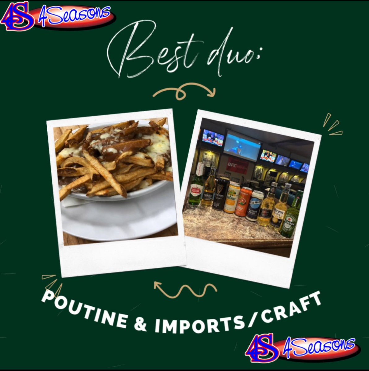 Ce soir, les Canadiens look to make it two in a row against the Lightning! The NHL playoffs have been outstanding so far, and with 4 more games on tap tonight, you won’t miss any of the action at 4Seasons. We’ll also have all 3 NBA playoff games on our huge video wall.

Plus,