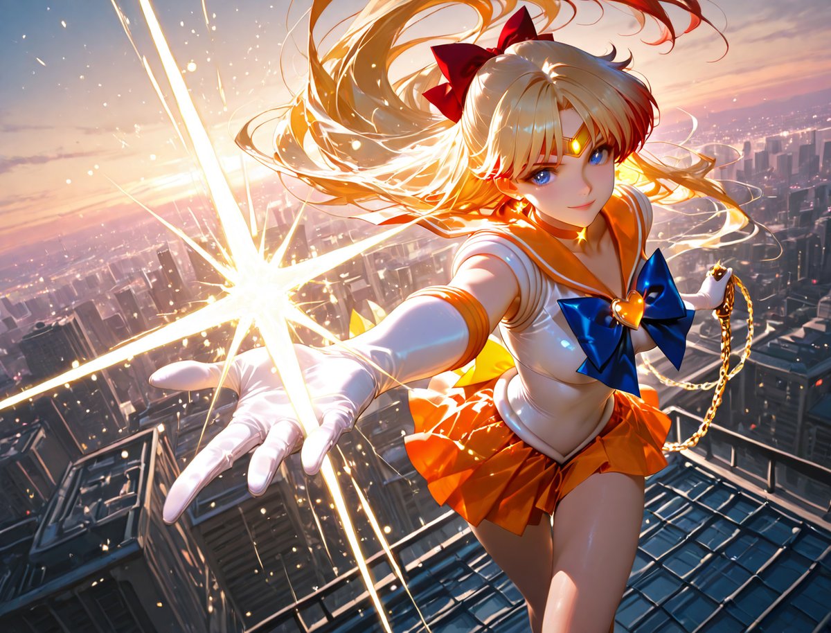 GekkyoAI's tweet image. [Fan Art] Sailor Venus: Venus Love and Beauty Shock! 🧡✨#AIArt #StableDiffusion #SailorMoon #SailorVenus #セーラームーン #セーラーヴィーナス #美少女戦士セーラームーン