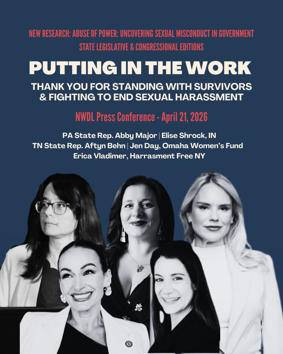 NWDefenseLeague's tweet photo. THESE WOMEN 👏 Grateful to stand with these advocates at our press conference today. Thank you TN State Rep. Aftyn Behn @aftynbehn4tn, PA State Rep. Abby Major @AbbyMajor60, former State Sen. Jen Day @senatorjenday @OmahaWomensFund Erica Vladimer  @EricaForNY @harassment_free https://t.co/yPzfXOzi0Q