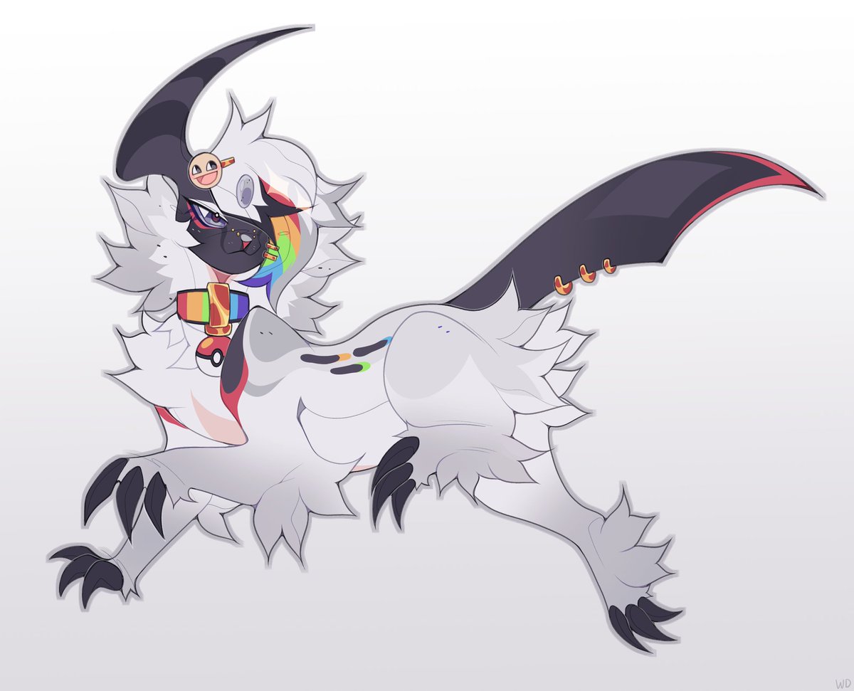wpxdee's tweet image. Absol adopt!

#art #artist #artistontwitter #feral #pokemon #absol #rainbow #emo