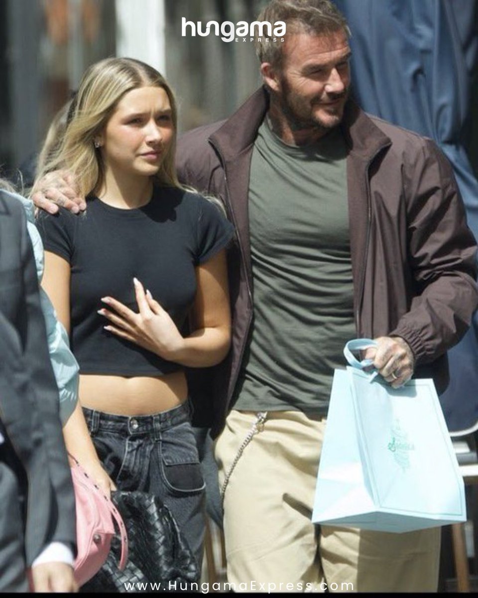 HungamaExpress's tweet image. David Beckham was seen alongside Harper Beckham in New York, creating a moment that quickly gained attention for its subtle yet striking presence.#DavidBeckham #HarperBeckham #NYC #CelebritySightings #PopCulture
