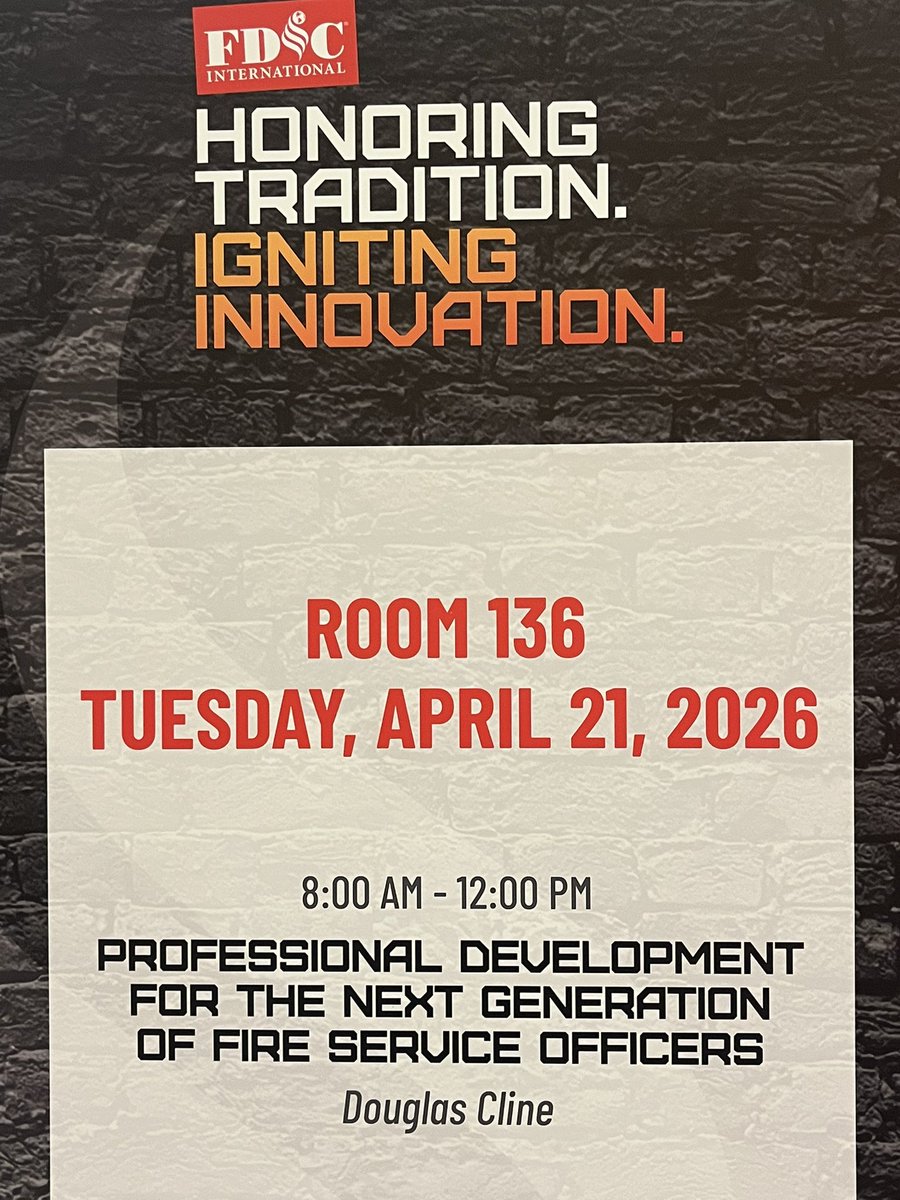 dcline11's tweet image. Great day presenting Developing the Next Generation of Fire Service Leaders at @FDICevent .  Room was filling up early &amp;amp; we ended up near capacity.  Dynamic &amp;amp; engaged group from across the US and Canada.   I am  #stoked !  Great way to kick things off at FDIC. @fireengineering