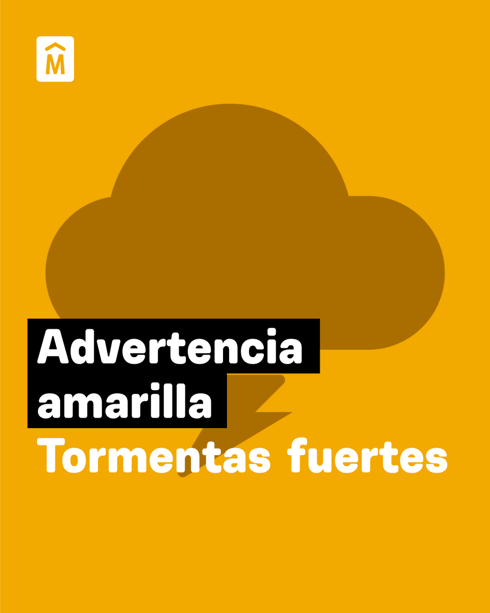 CECOED's tweet photo. Advertencia Meteorológica emitida por INUMET
Fenómeno: Tormentas puntualmente fuertes
Nivel de advertencia: Amarillo
Probabilidad: > 75%
Comienzo: 21/04/2026 a las 17:10Hs
Actualización: 21/04/2026 a las 19:00Hs
Por más información: https://t.co/IxykCjkqCO https://t.co/5GKiZ3OLk8