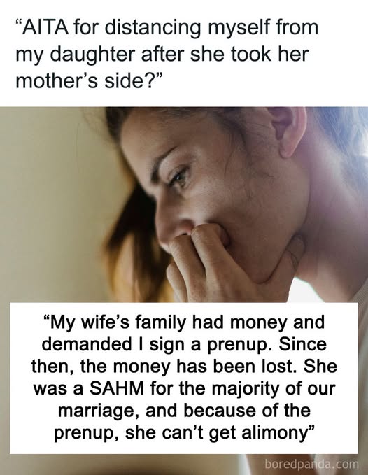 Boredpand's tweet image. “AITA For Distancing Myself From My Daughter After She Took Her Mother’s Side?”
 Full story here 🔗:boredpanda.com/man-sad-daught…
#Trending #ViralStories #MustWatch #DailyInspiration #GlobalTrends #Explore #ModernLifestyle #IncredibleWorld