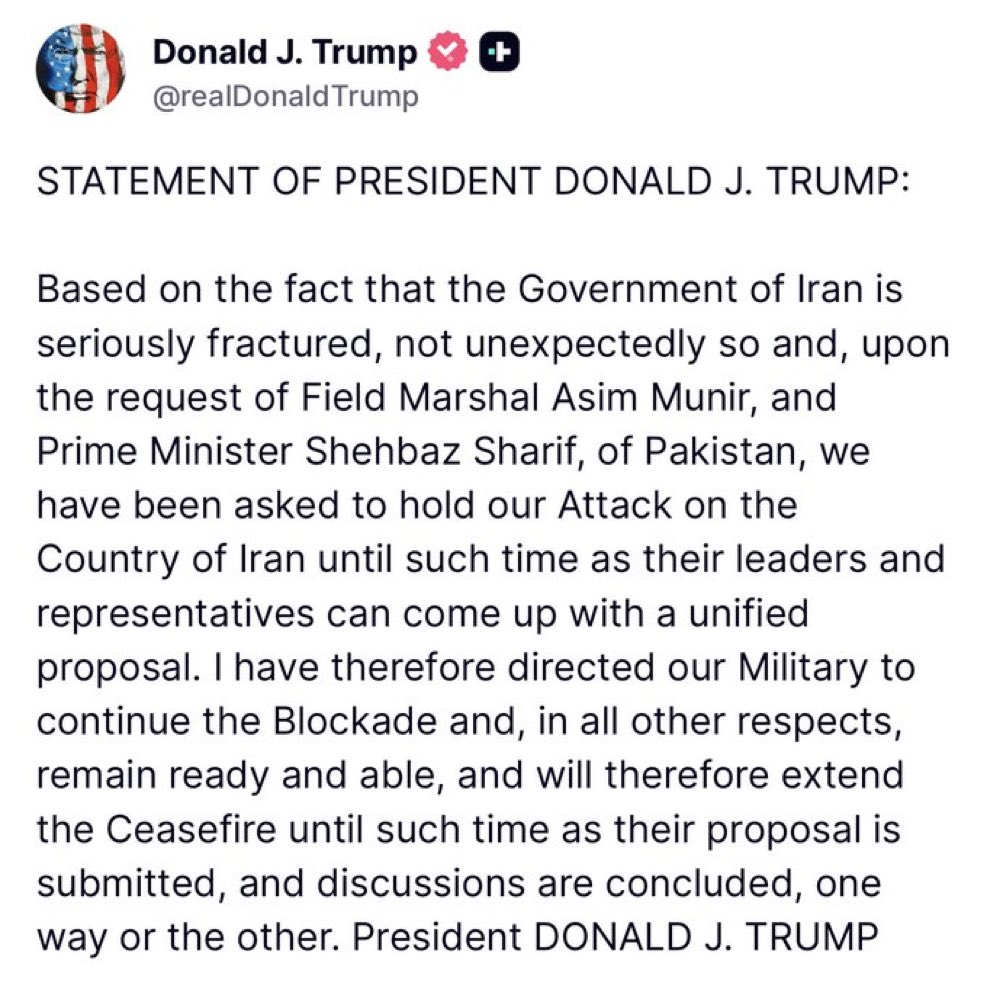 EYakoby's tweet photo. BREAKING: President Trump reveals that the Iranian regime is extremely fractured and cannot reach a decision on continuing negotiations.

Therefore, he will grant them additional time to make a decision. https://t.co/3I4PrPmJnx