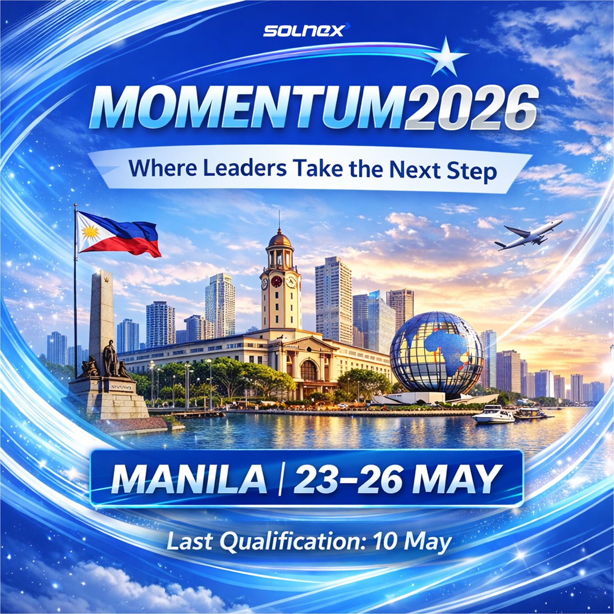 officialmetasol's tweet photo. Momentum 2026 is where ambition meets global opportunity.
In the vibrant heart of Manila, Philippines, leaders unite to redefine what’s next.

Event: 23–26 May
Last Qualification: 10 May

#Momentum2026 #Solnex #Manila #Philippines #GlobalLeaders #LeadershipEvent #NextLevelSuccess https://t.co/ew9NvzH1rl