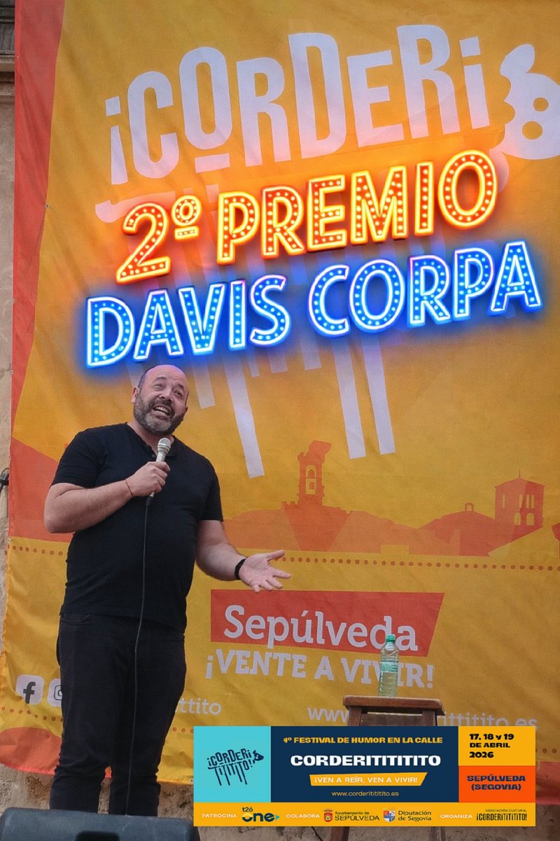 DavisCorpa's tweet photo. 💚Feliz del Segundo premio en el Concurso de Monólogos en el IV Festival del @corderitititito 🤩🙌🏻 Gracias por darme la oportunidad de formar parte de esta fiesta tan bonita dedicada al humor, lo disfruté muchísimo.🥰👏🏻👏🏻👏🏻👏🏻
💚Ha sido un fin de semana precioso.
#humorenlacalle https://t.co/jSRloqZkgJ
