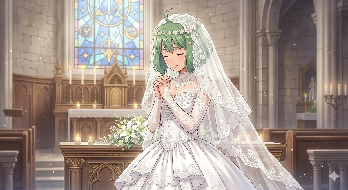 rinrincat_hina's tweet image. #ランカ・リー
#AIart
ランカちゃんの花嫁衣装かわゆす！