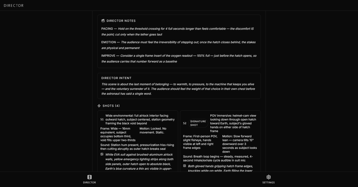 SceneForgeAI's tweet photo. Every shot. Already planned.

Most ideas never get made.

Because execution is the hard part.

This solves that.

https://t.co/Qq6MdacmKK https://t.co/OlsUQDfTgp