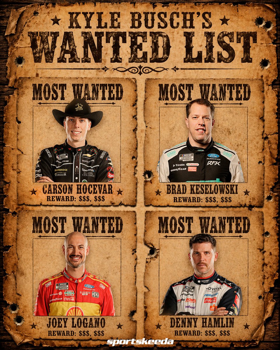 NASCARatSK's tweet photo. In conversation with Sean Hannity, Kyle Busch unveiled his hate list of Cup drivers, and you wouldn’t be surprised at who’s on it 👀 https://t.co/4f9po1QxZk