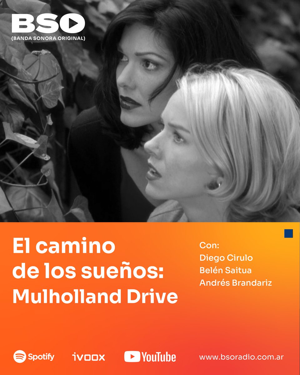 BSOradio's tweet photo. 🎙️ ¡NUEVO CAPÍTULO!

🔊Temporada 15, capítulo 2: El camino de los sueños: Mulholland Drive. Con Diego Cirulo, @BelSaitua y @anbrandanbrand.

📢 Ya disponible.

#podcastcine #cine #podcast #cineargentino #mulhollanddrive #davidlynch https://t.co/q0Y8EGacS5