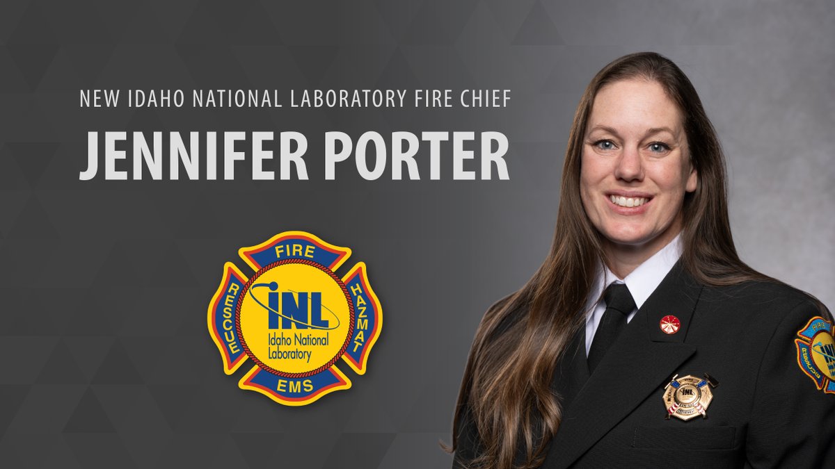 INL's tweet image. There’s a new chief in town! 🚒🔥
Jennifer Porter is INL's new #FireDepartment chief. She brings 22+ years of experience (18 @INL) &amp;amp; succeeds Jim Blair, retiring after 36 years. Congrats, Chief Porter!👏

More on her career ➡️ inl.gov/news-release/i…

#Leadership #FirstResponder