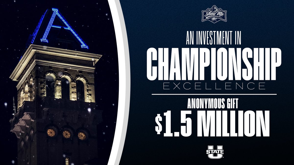 Investment in championship excellence!

“With continued investments like these, the department is better positioned for immediate success in the Pac-12. I’m extremely thankful for the trust and support of this generous family.” <a href="/CamWalker_USU/">Cam Walker</a>

➡️ usuaggies.info/4eAQ2lB

#ShowMe