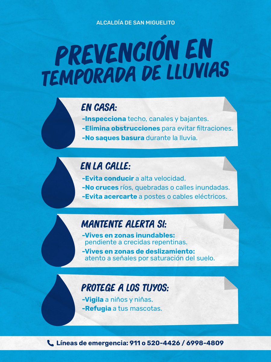 smalcaldia's tweet photo. Vecinos, la temporada de lluvias está por comenzar y queremos compartir con ustedes algunas recomendaciones importantes.

Prevenir es tarea de todos, y juntos podemos cuidarnos y proteger nuestras comunidades durante esta época. 🌧️🤝🏼 https://t.co/FZHlC9B71e