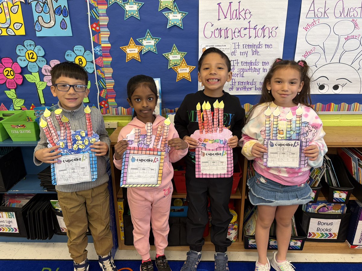 Fabulous1stCMS's tweet photo. 1st graders turned place value into something sweet today 🍰🧁 Building numbers with tens and ones using “cupcakes” made math hands-on, fun, and a little delicious too! #MathIsSweet #PlaceValueFun https://t.co/gnwT4ps7Fc