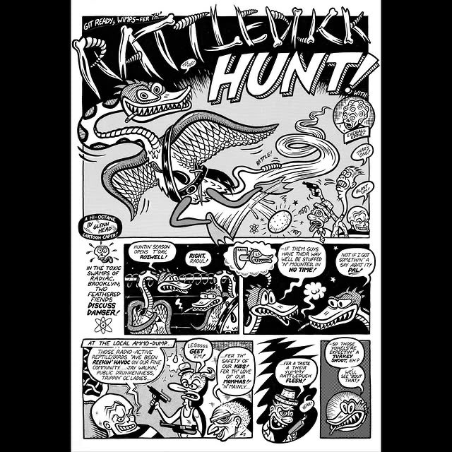 glennohead's tweet photo. “Rattleduck Hunt!”—A wild cartoon caper from Zero Zero, Kim Thompson's legendary anthology. Dive into the chaos! 🦆💥 #glennhead #zerozero #undergroundcomics https://t.co/cMVO5OiYNr