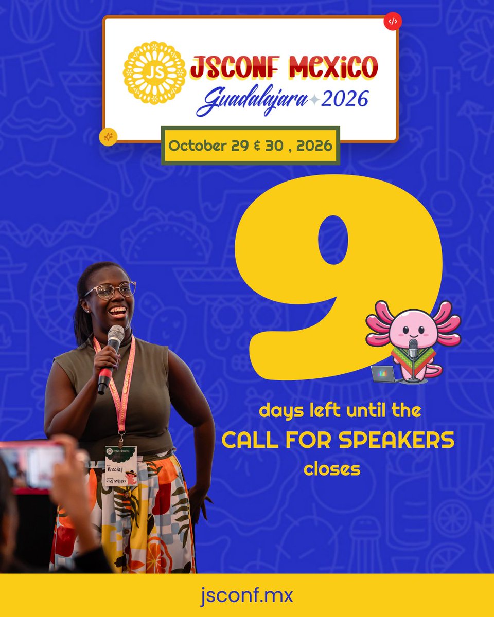 JSConf MX 2026 | 29 & 30 de Oct GDL 🇲🇽 tweet media