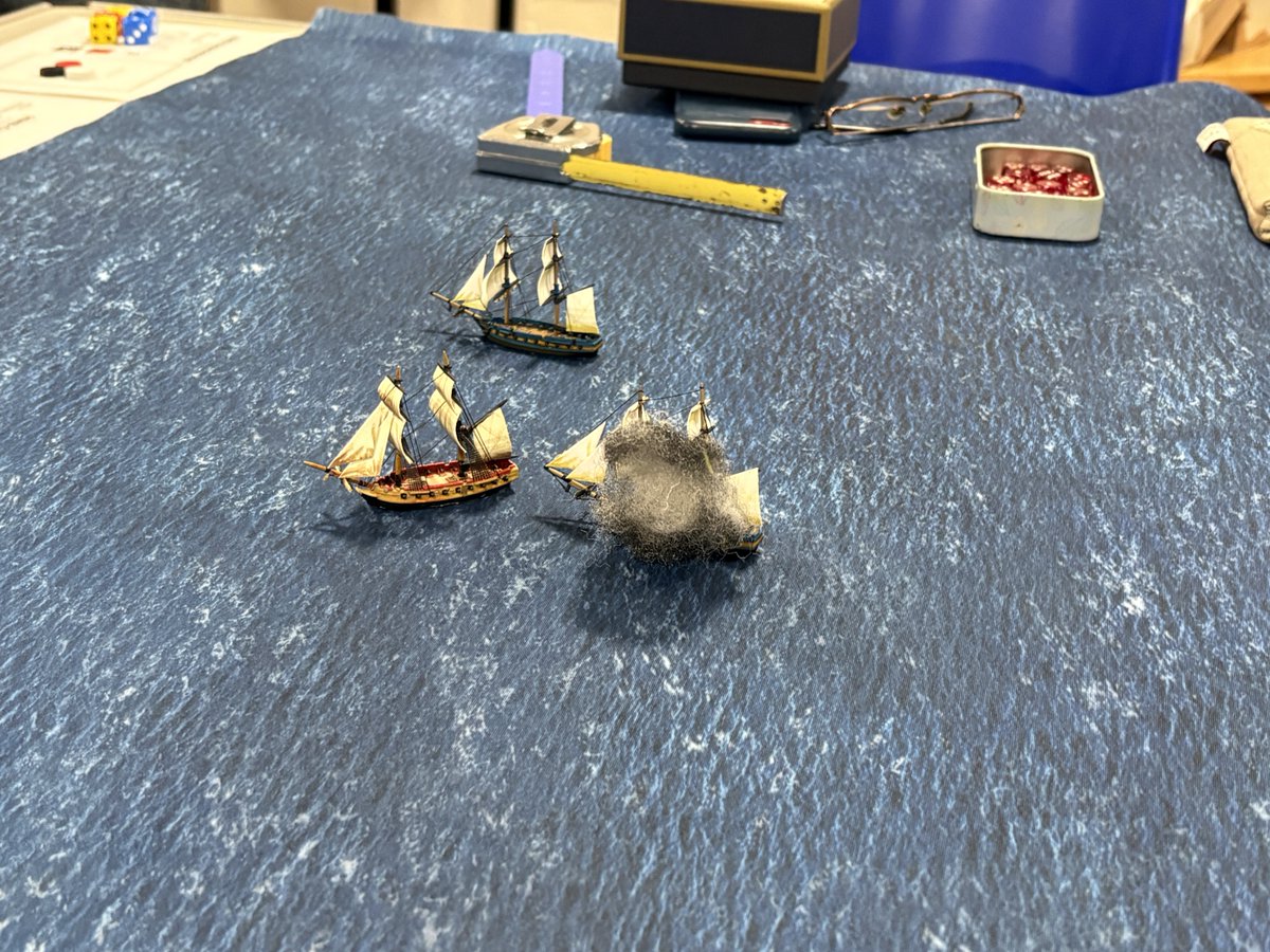 TooFatLardies's tweet photo. French Privateer La Johnny Halyday strikes her colour as fire approaches her magazine. https://t.co/0WDNV62w3f