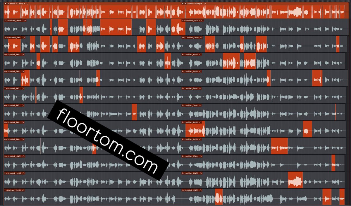 floortom's tweet image. Vocal comp of the day! We call it mining for gold.. Where No syllable is too small, and No edit too big! #vocalist #singer #mixing #recording #songwriter 
floortom.com