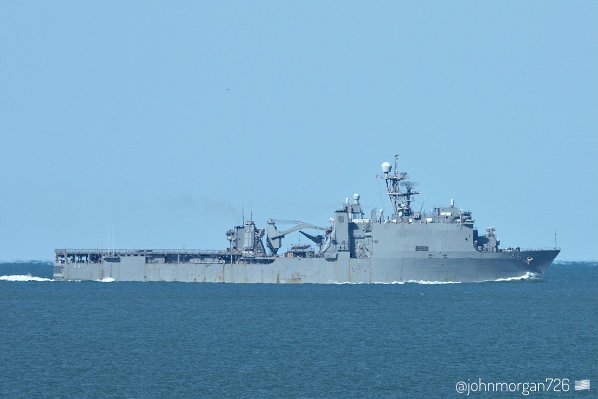 johnmorgan726's tweet photo. USS TORTUGA (LSD-46) 🇺🇸 Whidbey Island-class dock landing ship four miles off the coast of Virginia Beach after leaving Naval Station Norfolk (NOB) Virginia. #UnitedStatesNavy #ShipsInPics #LSD46 #USSTortuga https://t.co/0VUCcJB3cY