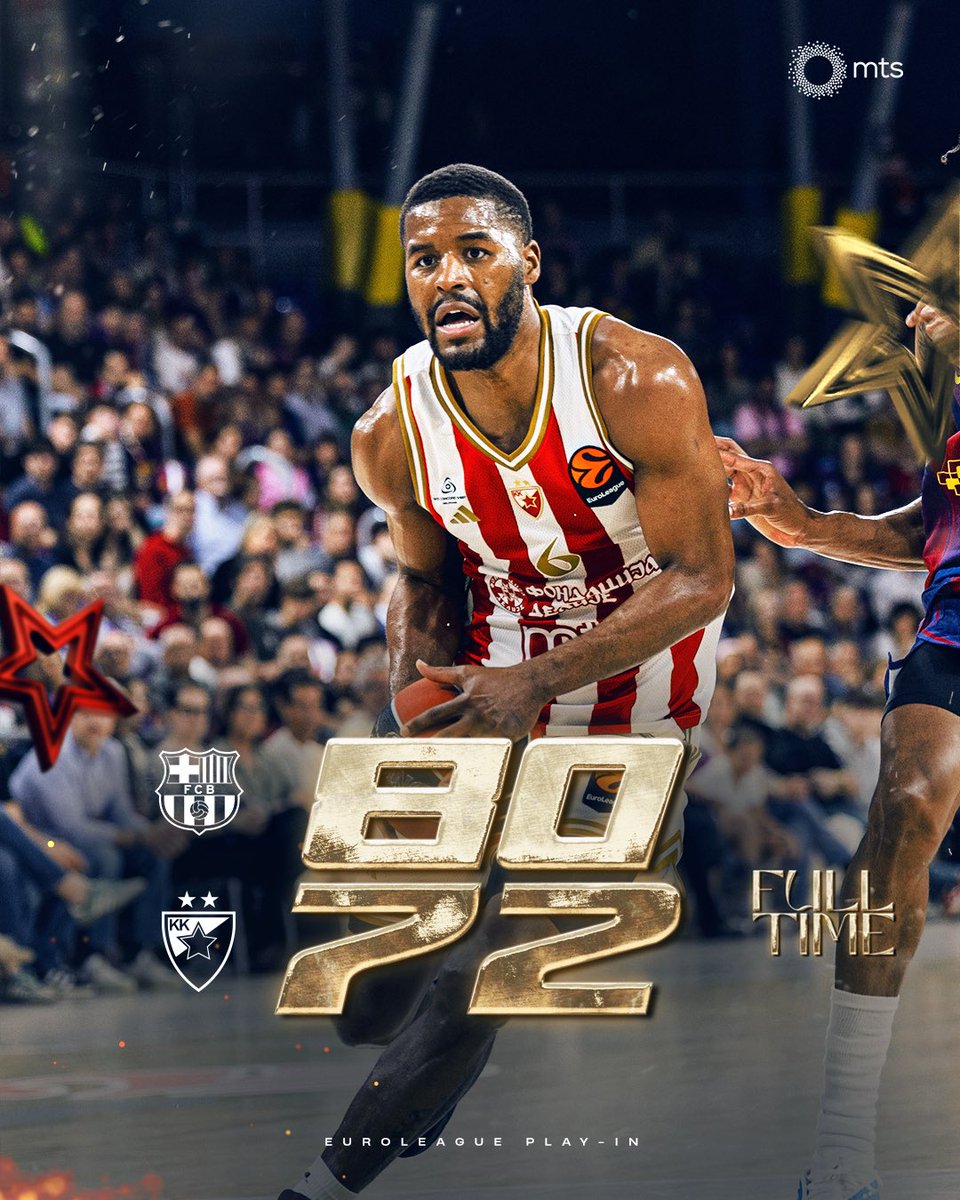 kkcrvenazvezda's tweet image. Поразом у Блауграни, црвено-бели завршавају учешће у Евролиги за ову сезону.

#kkcz #WeAreTheTeam