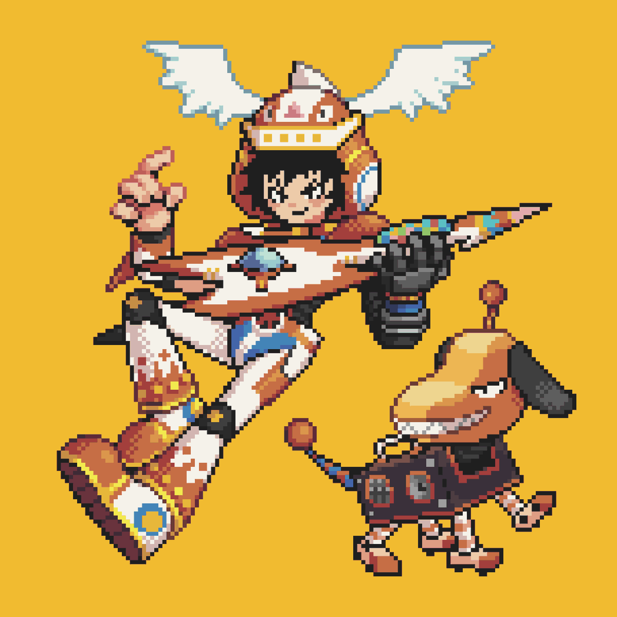 _Ozune_'s tweet photo. Gitaroo Man! 🎸⚡️⚡️

#pixelart #ドット絵 #pixelartist #aseprite #gitarooman https://t.co/WdE24x8HDY