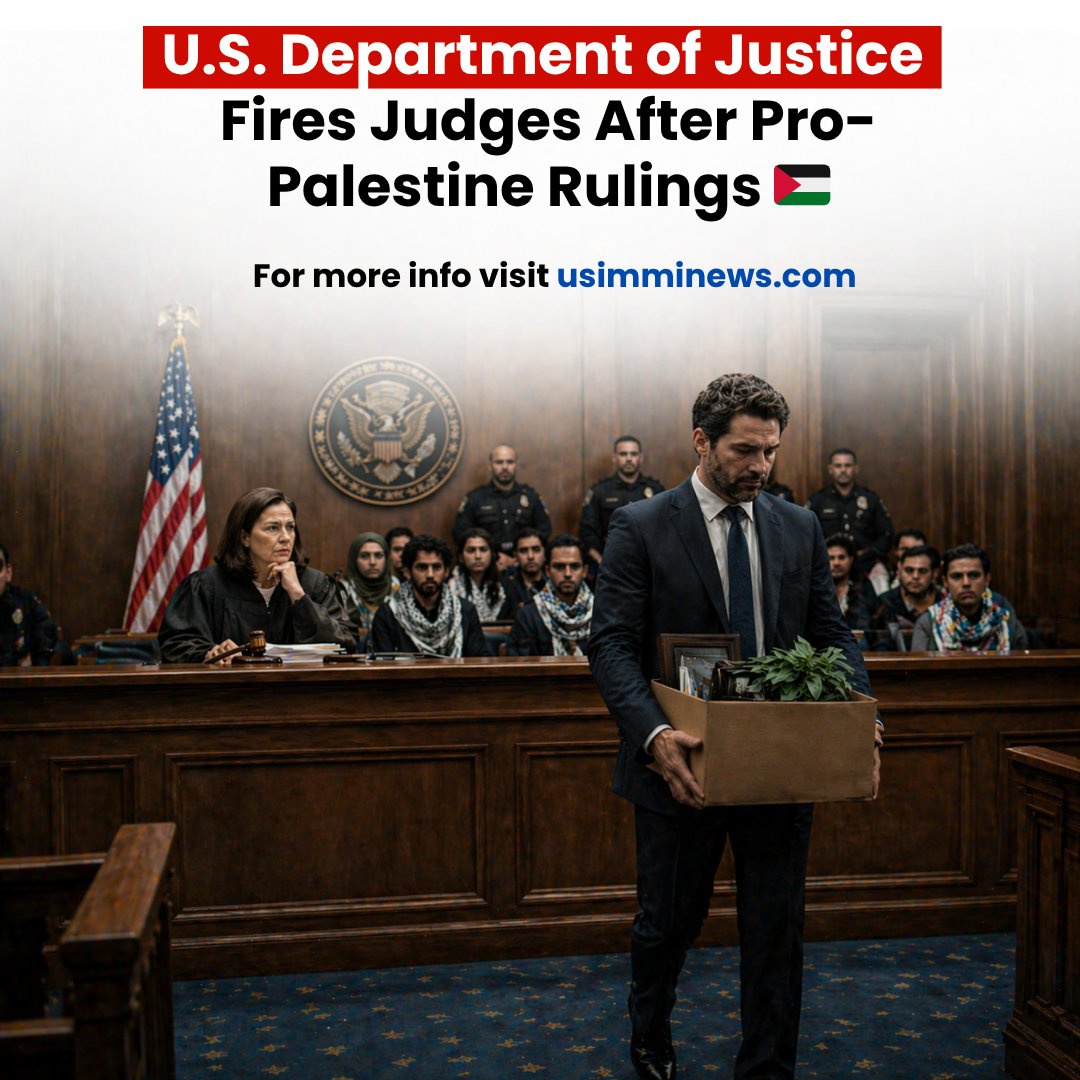 usimminews's tweet image. 🚨BREAKING: DOJ Fires Judges After Controversial Rulings🚨

The U.S. Department of Justice has removed judges following pro-Palestine rulings 🇵🇸

⚖️ The move is sparking debate over judicial independence and political pressure

🔗 usimminews.com

#USNews #ImmigrationNews