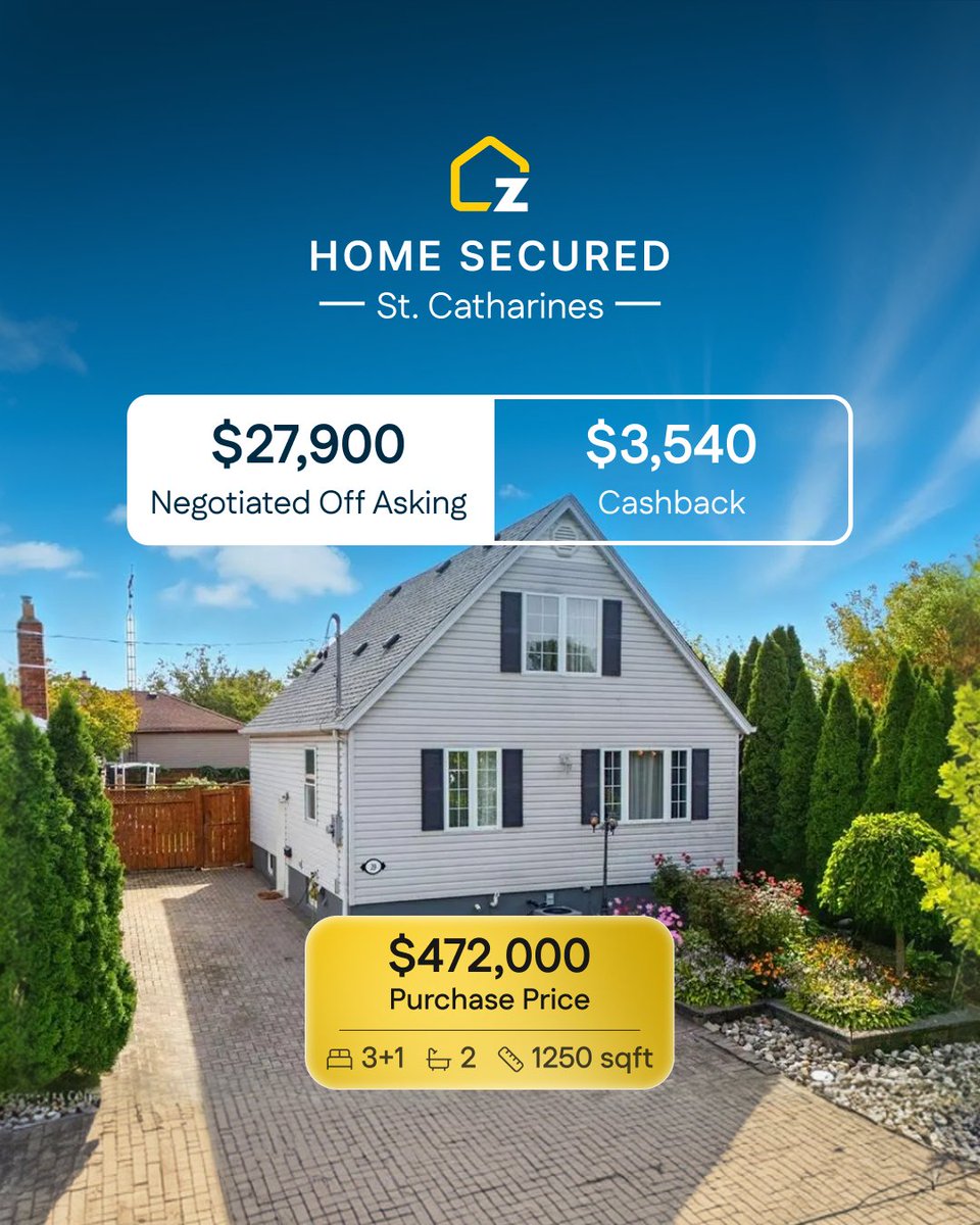 zownhomes's tweet image. Another week. More money back 💛

On average, these buyers unlocked: 

• $24,425 negotiated below asking
• $5,232 in cashback
• $29,657 saved on average

That’s nearly 5% back at closing 👀

Start your journey to home today. 

#Zown #Cashback #RealEstateOntario