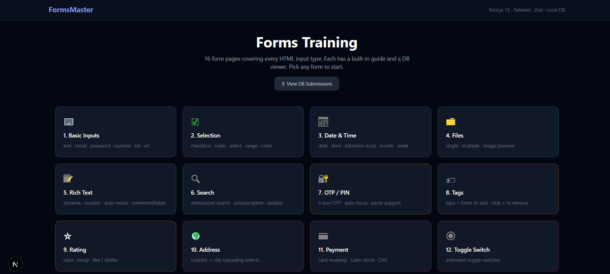 MagedKarm's tweet image. بنيت مرجع لكل مطور Next.js 16.. ريبو Open Source فيه 16 نوع Form بـ Pattern واحد صح.

● Zero UI Libraries.
 ● يغطي كل حاجة (OTP, Multi-step, Payment).
تعلم الـ Pattern مرة واحدة.. وطبقه للأبد. 💻
🔗 اللينك في أول ريبلاي. 👇

#NextJS #ReactJS #WebDevelopment #برمجة