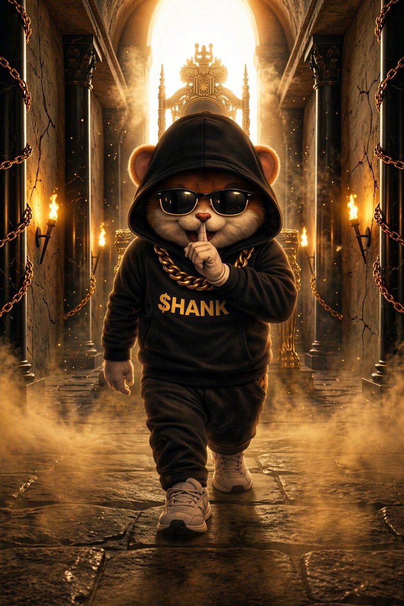 Rektum_Sol11's tweet photo. Let's talk about the other projects real quick.
47-step roadmaps. 100-page whitepapers. Grand promises that vanish by lunchtime. 
Meanwhile $HANK walked in, put a finger to his lips, and said…
"Shhh." 
No noise. No fluff. No essay nobody asked for.
Just the gold chain, the hoodie, the throne behind him,  and results that speak louder than any whitepaper ever could. 
He's that one friend who jokes all day, never seems stressed, and still somehow wins at absolutely everything.
You know the type. $HANK IS the type. 
While they were writing roadmaps, Hank was walking through throne rooms. 

#HANK #HANK #HANK