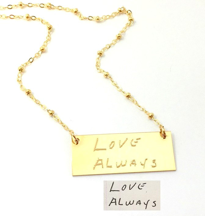 NecklaceAmazing's tweet image. Want a gift as unique as their smile? We engrave actual handwriting or kids' art onto a gorgeous necklace! It's a truly special #PersonalisedKeepsake. Absolutely brilliant #ActualHandwritingJewelry for #MeaningfulGiftsForHer. amazingnecklace.com/Custom-Handwri…