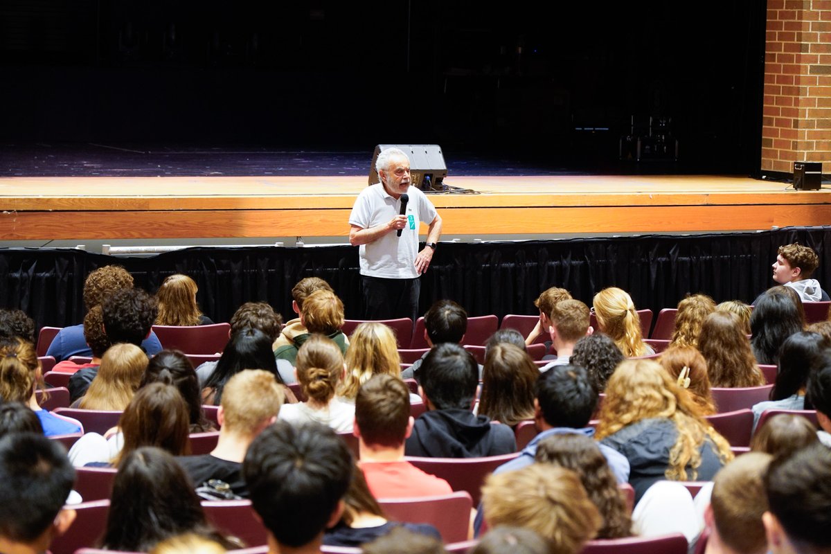 CBSDSchools's tweet photo. On April 14, CB South students heard from Michael Fryd of the Holocaust Awareness Museum and Education Center, who shared his firsthand experiences from the Holocaust—a powerful and meaningful learning opportunity. https://t.co/g57xAMwyC8