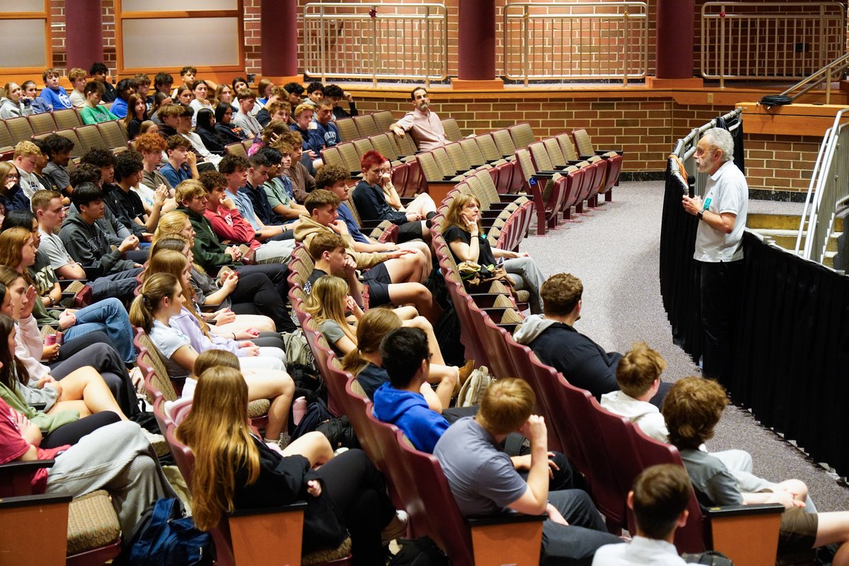 CBSDSchools's tweet photo. On April 14, CB South students heard from Michael Fryd of the Holocaust Awareness Museum and Education Center, who shared his firsthand experiences from the Holocaust—a powerful and meaningful learning opportunity. https://t.co/g57xAMwyC8