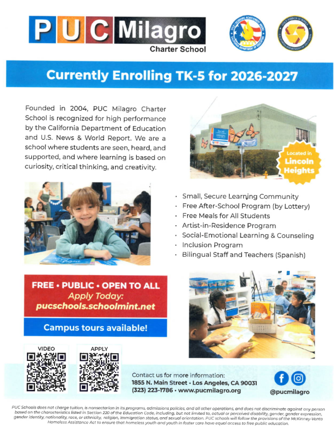 pucmilagrocs's tweet photo. Now accepting enrollment for the 2026-2027 school year!

¡Ahora aceptando solicitudes para el 2026-2027 año escolar!

Sign Up Here / Regístrate aquí:
https://t.co/6n1d0YtU6P https://t.co/9NygIiBRcV