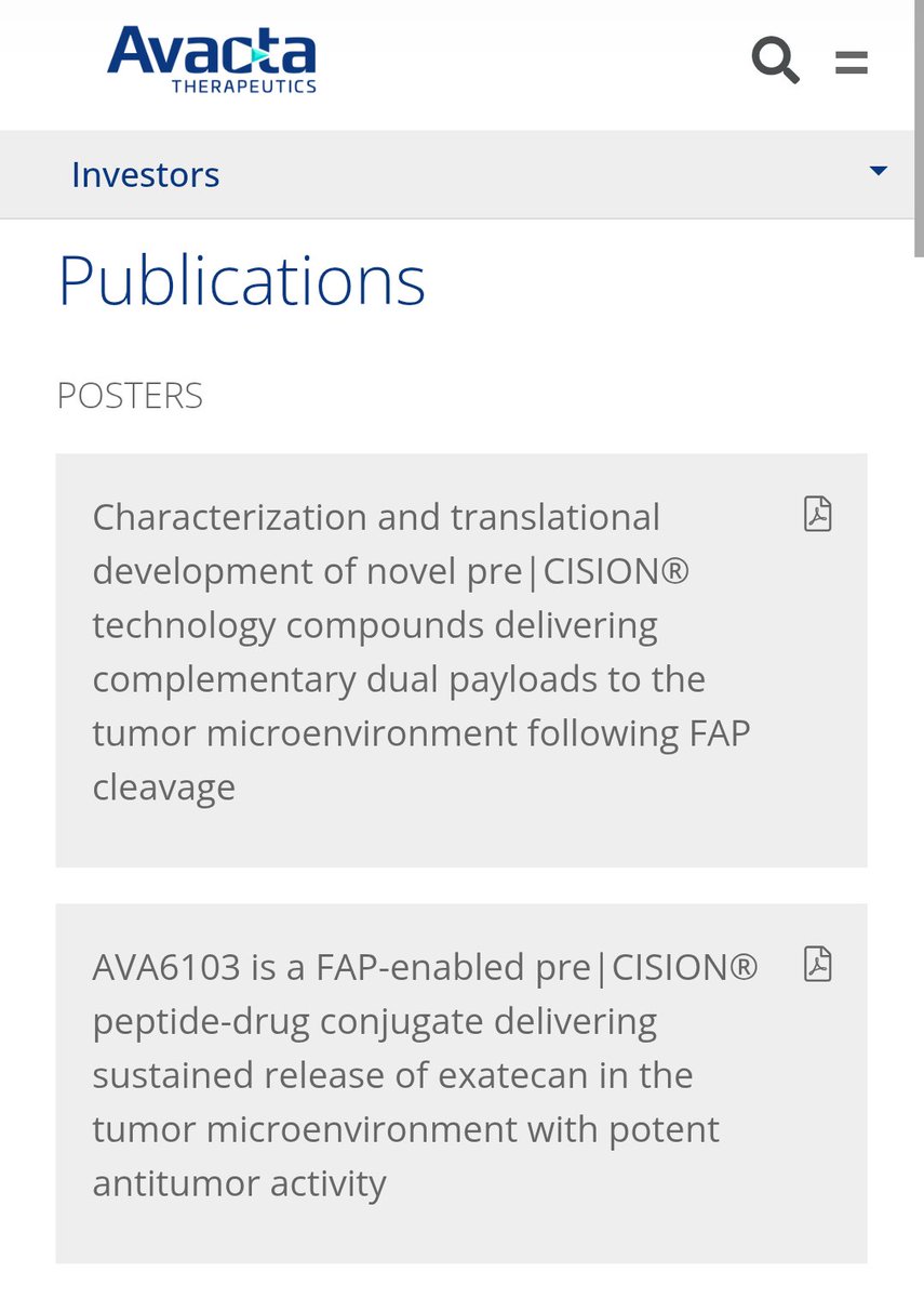 JStonker's tweet image. #AACR26 posters now available.

avacta.com/investors/publ…

#AVCT
